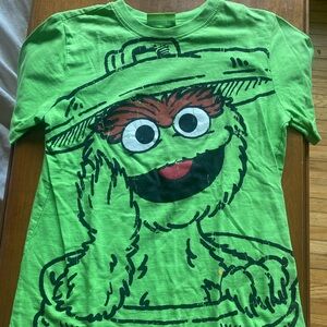 Sesame Street Green Oscar the Grouch Kids Tee